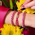 Quartz rose et quartz rose | Or rose | Bracelet double géométrique